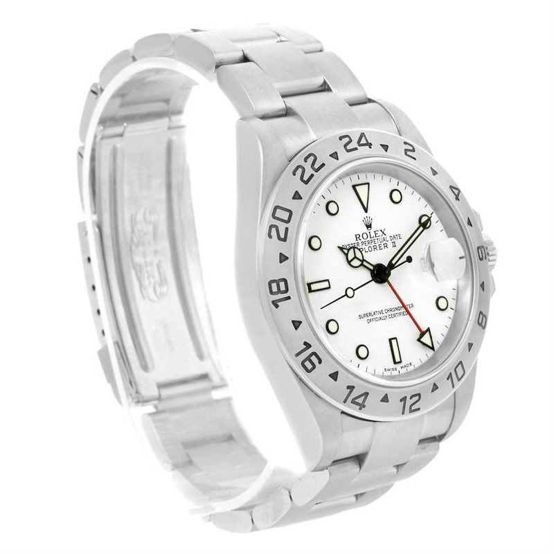 Rolex Explorer II White Dial Steel Mens Watch 16570 Year 2005 SwissWatchExpo