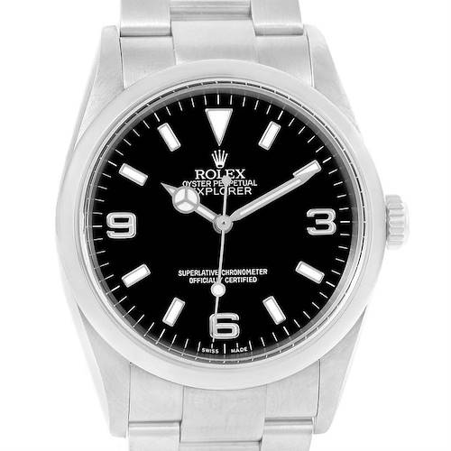 Photo of Rolex Explorer I Black Dial Steel Mens Watch 114270 Year 2006