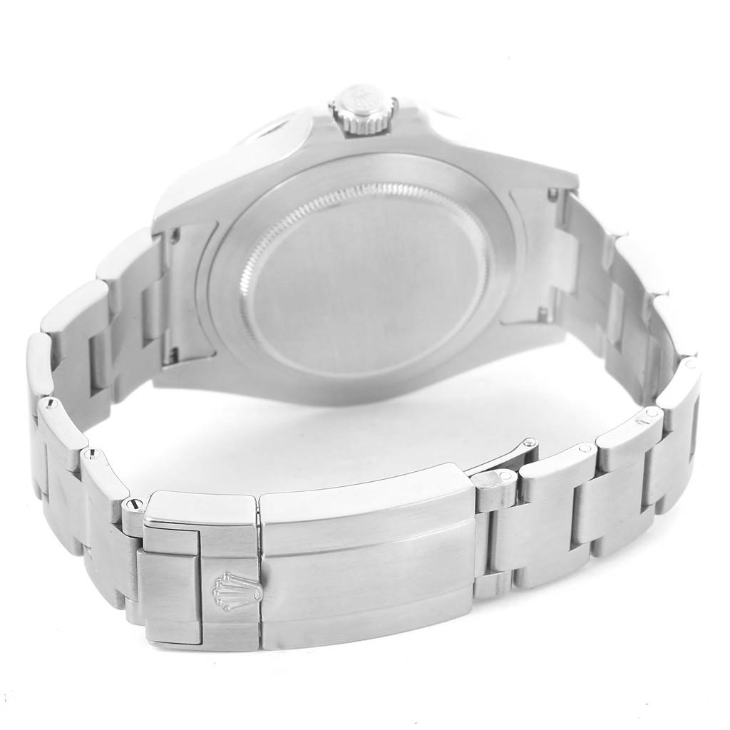 This image shows the back and clasp of a Rolex Explorer 216570 Men's Stainless Steel White Dial 216570 Men's Stainless Steel White Dial watch, featuring its stainless steel bracelet and case back.