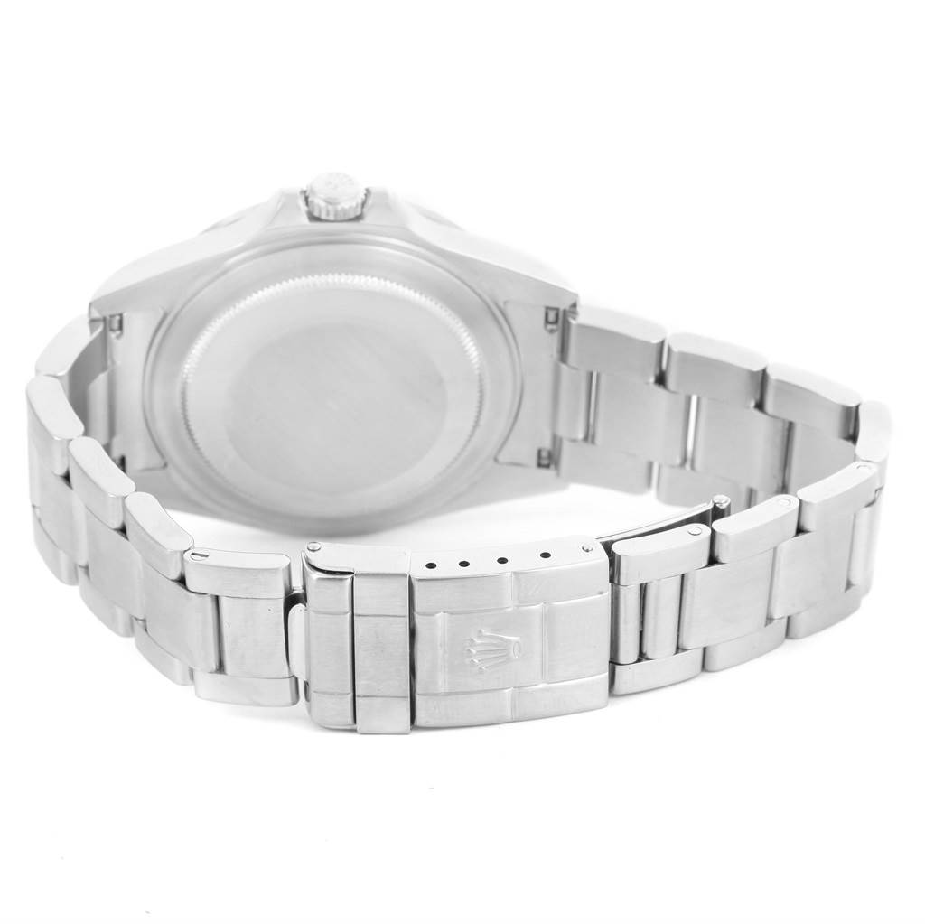 This image shows the back case and Oyster bracelet of a Rolex Explorer 16570 Men's Stainless Steel White Dial 16570 Men's Stainless Steel White Dial watch.