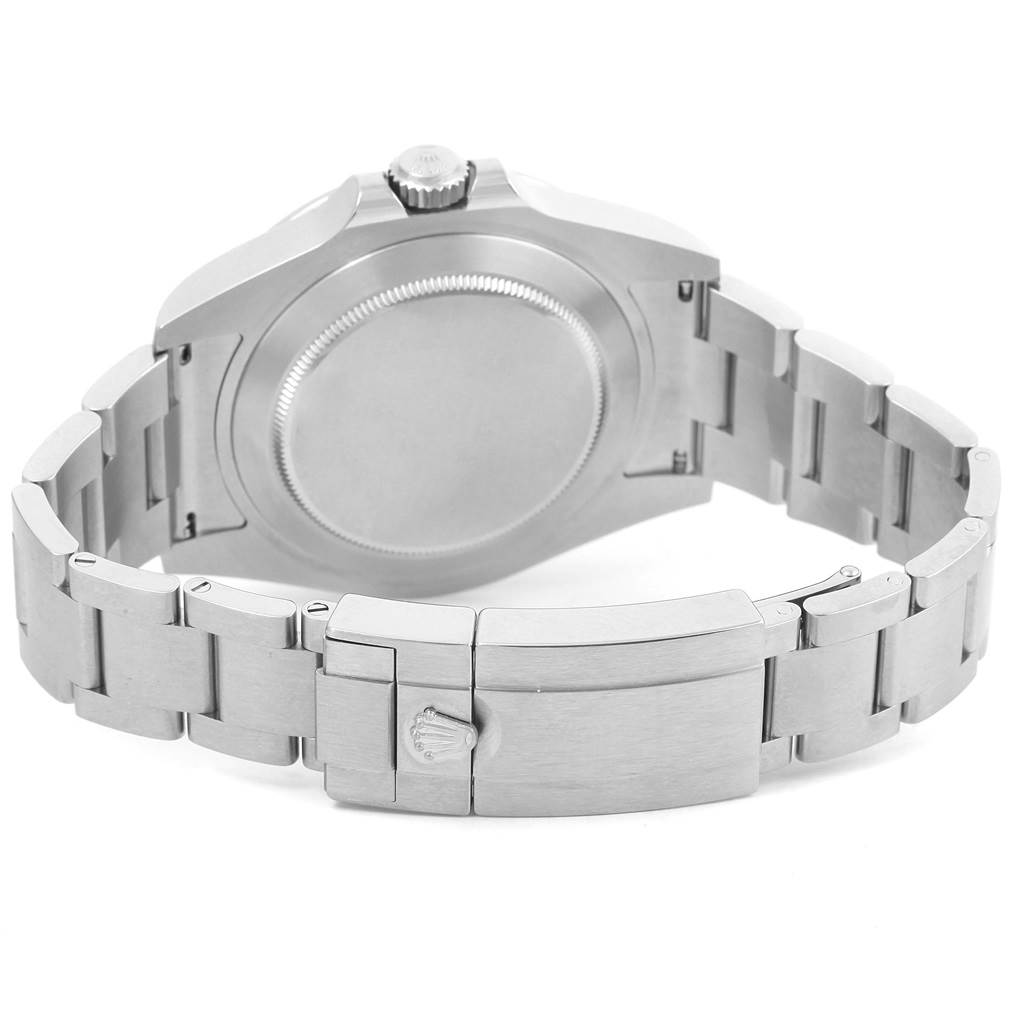 The image shows the back and clasp of a Rolex Explorer 216570 Men's Stainless Steel White Dial 216570 Men's Stainless Steel White Dial watch from a rear angle.