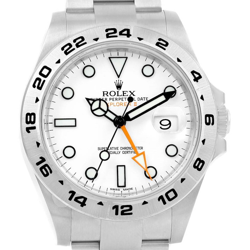 Rolex Explorer II Steel White Dial Mens Watch 216570 Unworn SwissWatchExpo