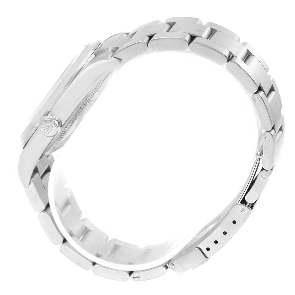 This image shows the side profile and bracelet of a Rolex Explorer 114270 Men's Stainless Steel Black Dial 114270 Men's Stainless Steel Black Dial watch.