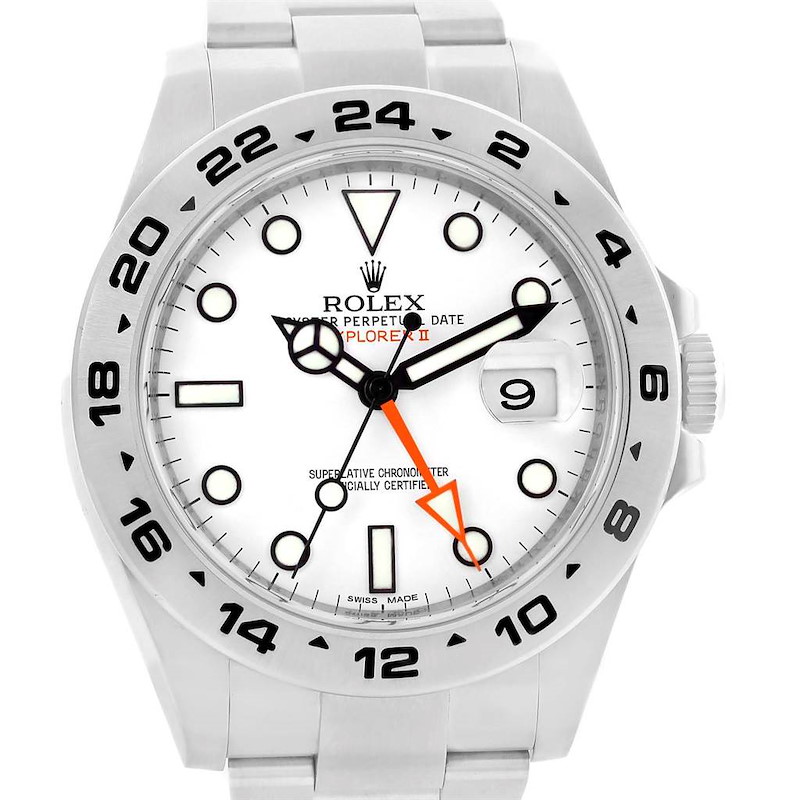 Rolex Explorer II Stainless Steel White Dial Watch 216570 Box SwissWatchExpo