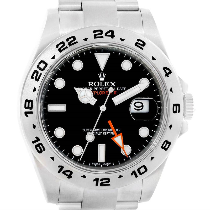 Rolex Explorer II Stainless Steel Black Dial Watch 216570 Box SwissWatchExpo