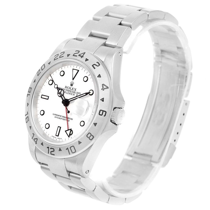 Rolex Explorer II White Dial 40mm Automatic Mens Watch 16570 SwissWatchExpo