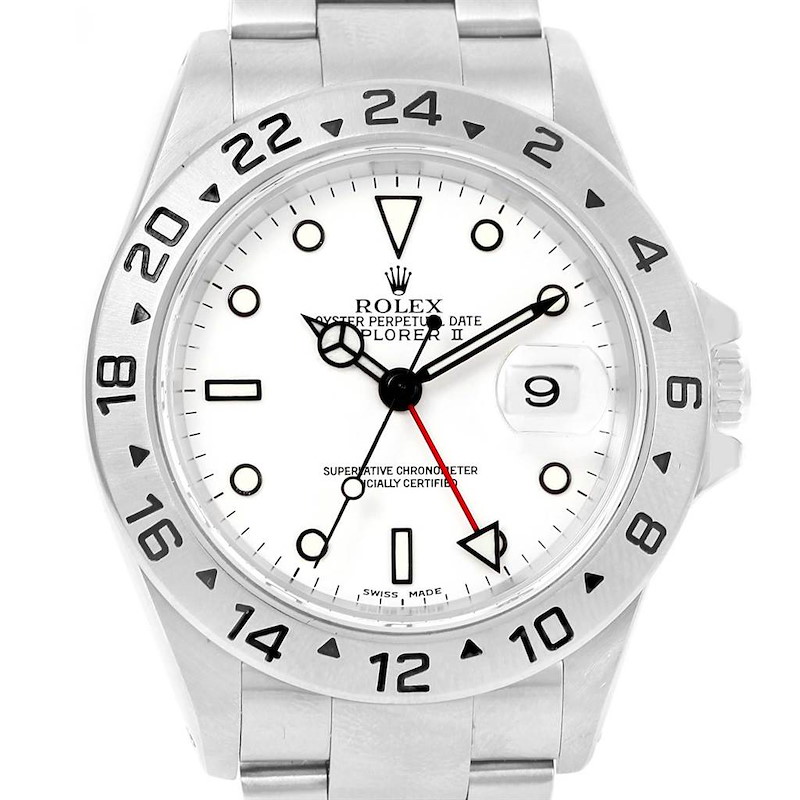 Rolex Explorer II White Dial 40mm Automatic Mens Watch 16570 SwissWatchExpo