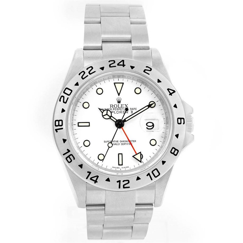 Rolex Explorer II White Dial Steel Mens Watch 16570 Unworn SwissWatchExpo
