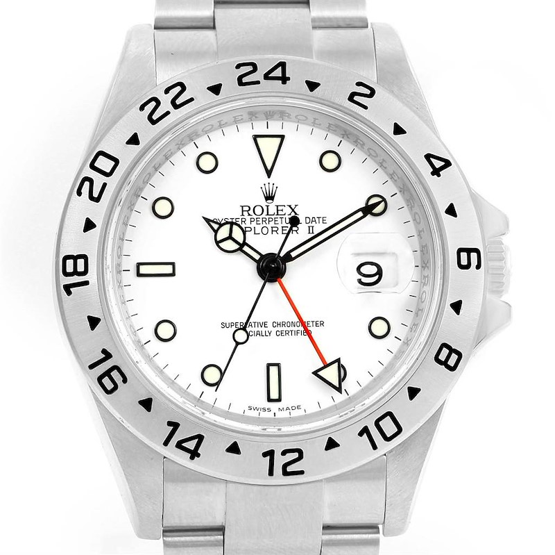 Rolex Explorer II White Dial Steel Mens Watch 16570 Unworn SwissWatchExpo