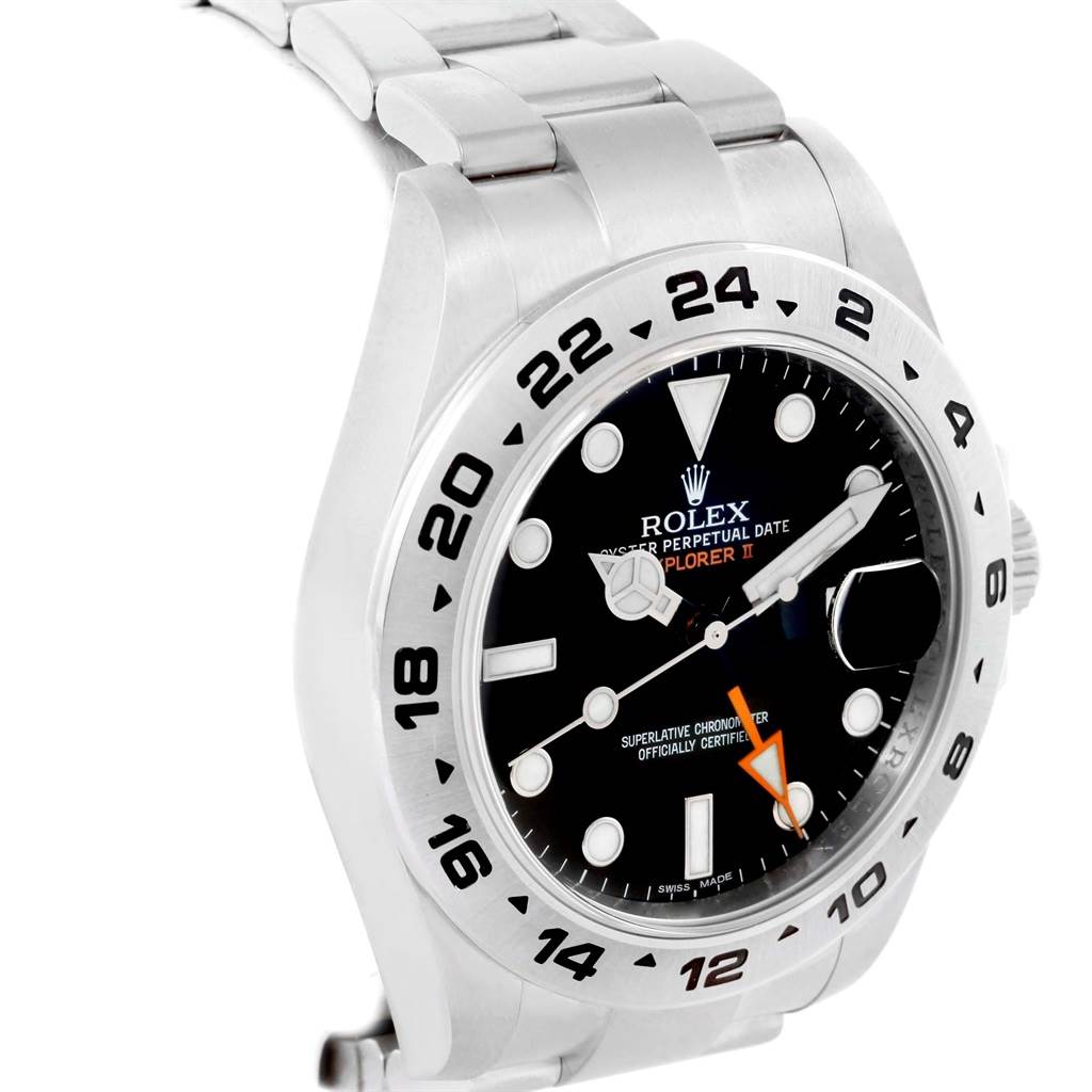 This image shows a close-up of the Rolex Explorer 216570 Men's Stainless Steel Black Dial 216570 Men's Stainless Steel Black Dial watch highlighting its dial, bezel, and a portion of the bracelet.