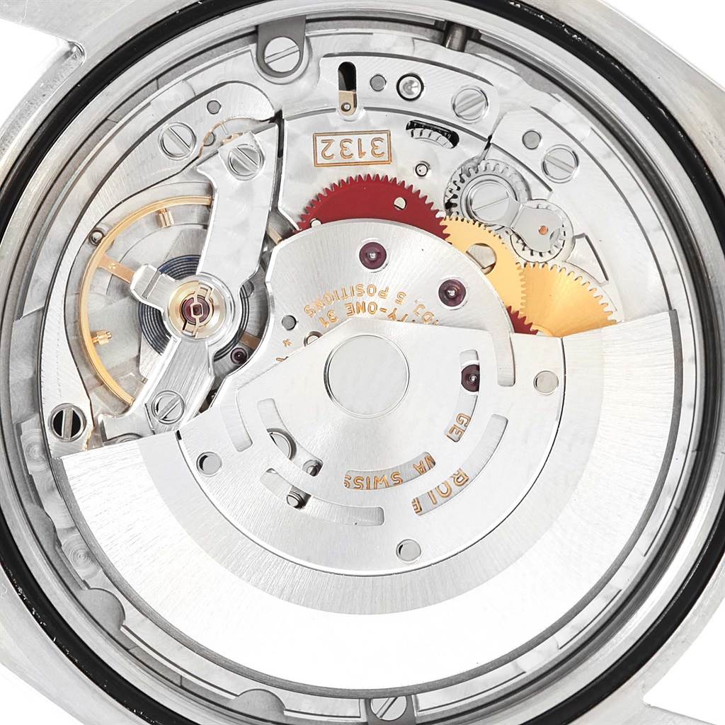 This image shows the detailed internal mechanism of a Rolex Explorer 214270 Men's Stainless Steel Black Dial 214270 Men's Stainless Steel Black Dial watch from the back.
