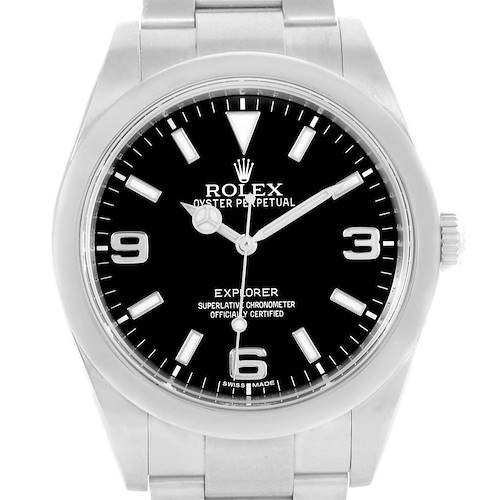 Photo of Rolex Explorer I Steel Black Dial Mens Watch 214270 Box Papers