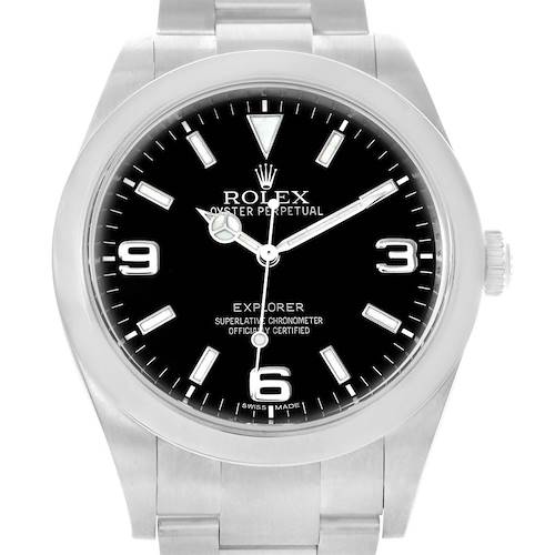 Photo of Rolex Explorer I Steel Black Dial Mens Watch 214270 Box Papers