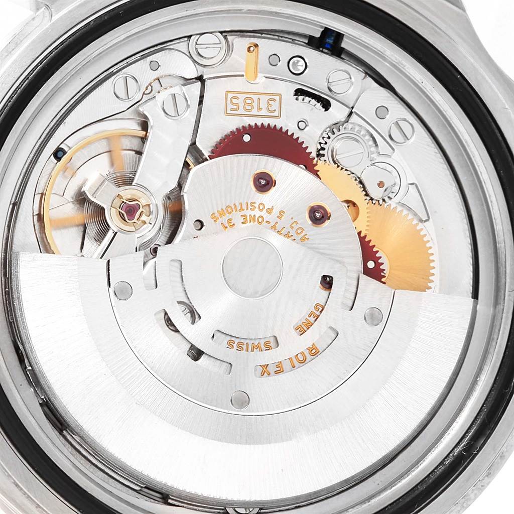 This image shows the internal movement mechanism of a Rolex Explorer 16570 Men's Stainless Steel Black Dial 16570 Men's Stainless Steel Black Dial watch.