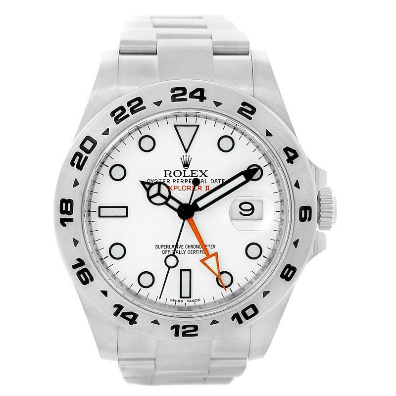 Rolex Explorer II Stainless Steel White Dial Watch 216570 Box Card SwissWatchExpo