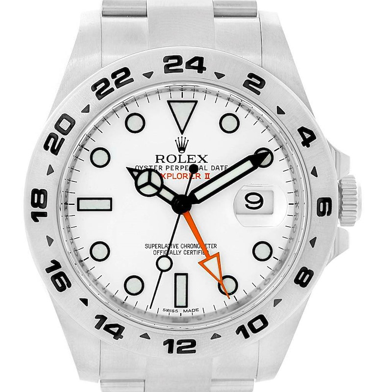 Rolex Explorer II 42mm White Dial Steel Mens Watch 216570 Box Papers SwissWatchExpo