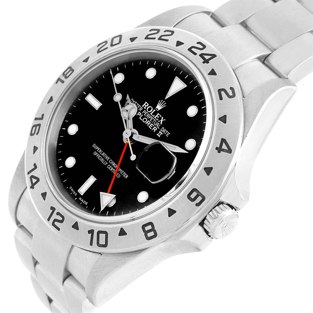 The image shows a Rolex Explorer 16570 Men's Stainless Steel Black Dial 16570 Men's Stainless Steel Black Dial watch at a slight angle, highlighting the bezel, dial, and part of the bracelet.