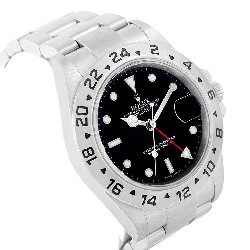The image shows a Rolex Explorer 16570 Men's Stainless Steel Black Dial 16570 Men's Stainless Steel Black Dial watch at a slight angle, highlighting the face, bezel, and part of the bracelet.