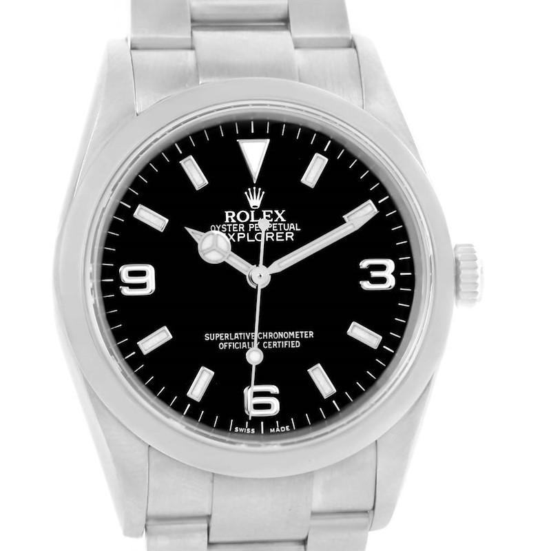 Rolex Explorer I Black Dial Automatic Steel Mens Watch 114270 SwissWatchExpo