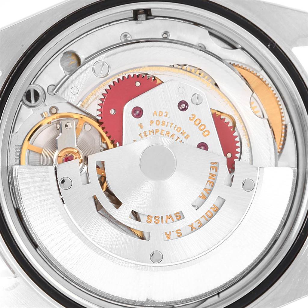 This image shows the inner mechanical movement of a Rolex Explorer 14270 Men's Stainless Steel Black Dial 14270 Men's Stainless Steel Black Dial watch, viewed from the back.