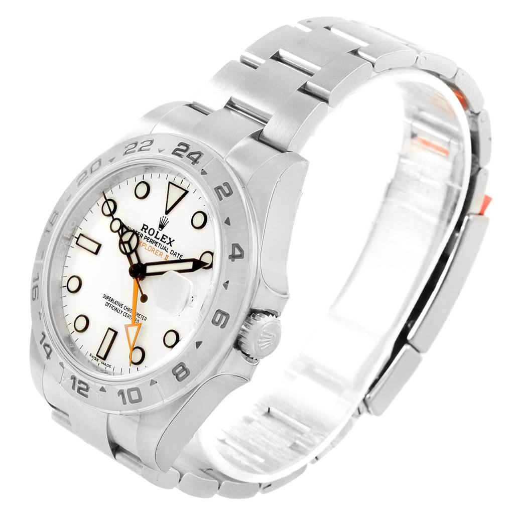 The image shows the front side of the Rolex Explorer 216570 Men's Stainless Steel White Dial 216570 Men's Stainless Steel White Dial watch, focusing on the face, bezel, crown, and bracelet.