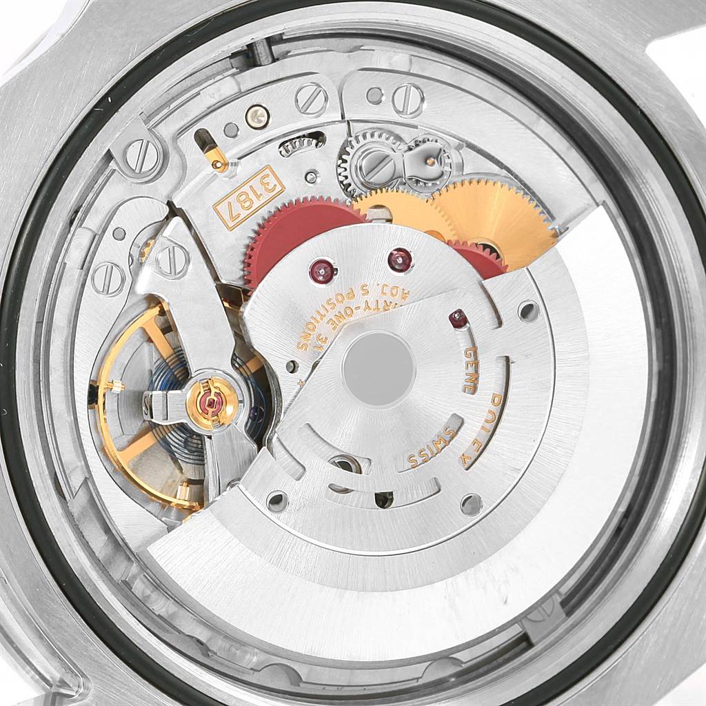 This image shows the intricate internal mechanism and movement of a Rolex Explorer 216570 Men's Stainless Steel White Dial 216570 Men's Stainless Steel White Dial watch viewed from the back.