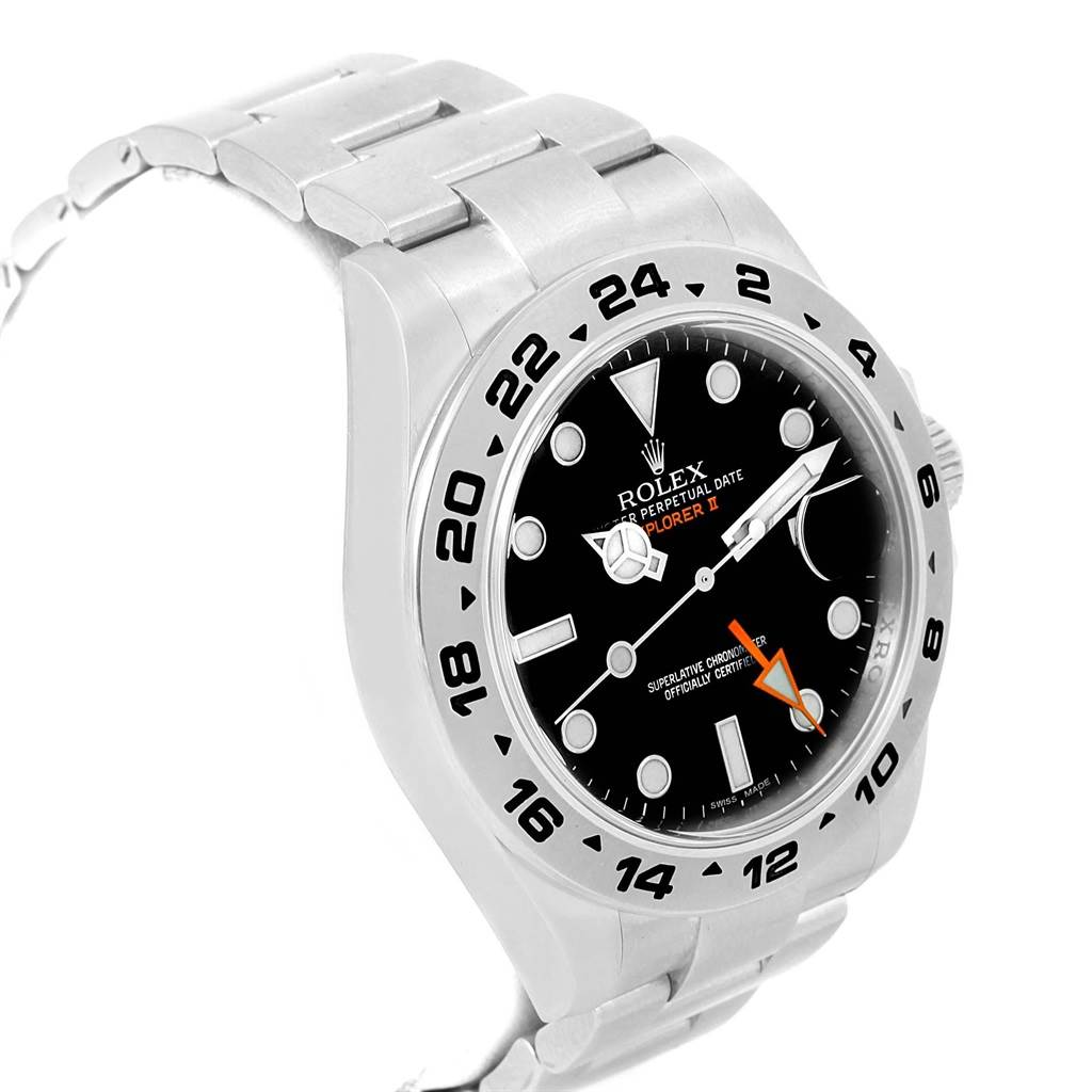 The image shows a close-up angle of the Rolex Explorer 216570 Men's Stainless Steel Black Dial 216570 Men's Stainless Steel Black Dial watch, highlighting the bezel, dial, and part of the bracelet.