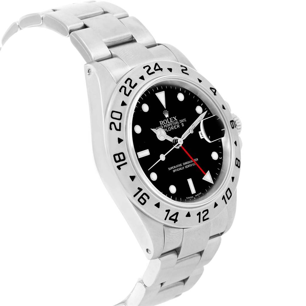 The image shows a Rolex Explorer 16570 Men's Stainless Steel Black Dial 16570 Men's Stainless Steel Black Dial watch at a slight angle, displaying the dial, bezel, and part of the bracelet.
