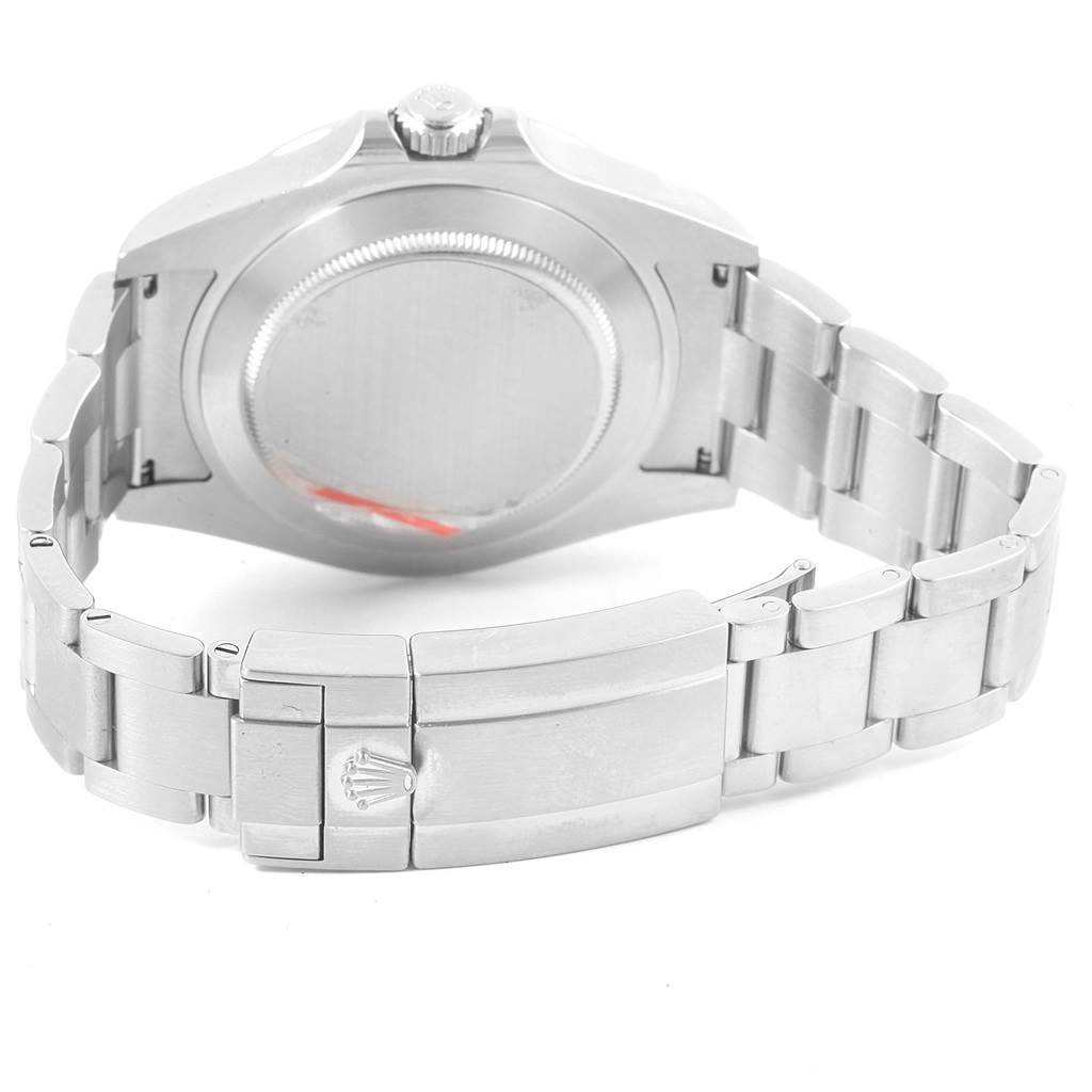 The image shows the back view of a Rolex Explorer 216570 Men's Stainless Steel Black Dial 216570 Men's Stainless Steel Black Dial watch, focusing on the case back and bracelet clasp.