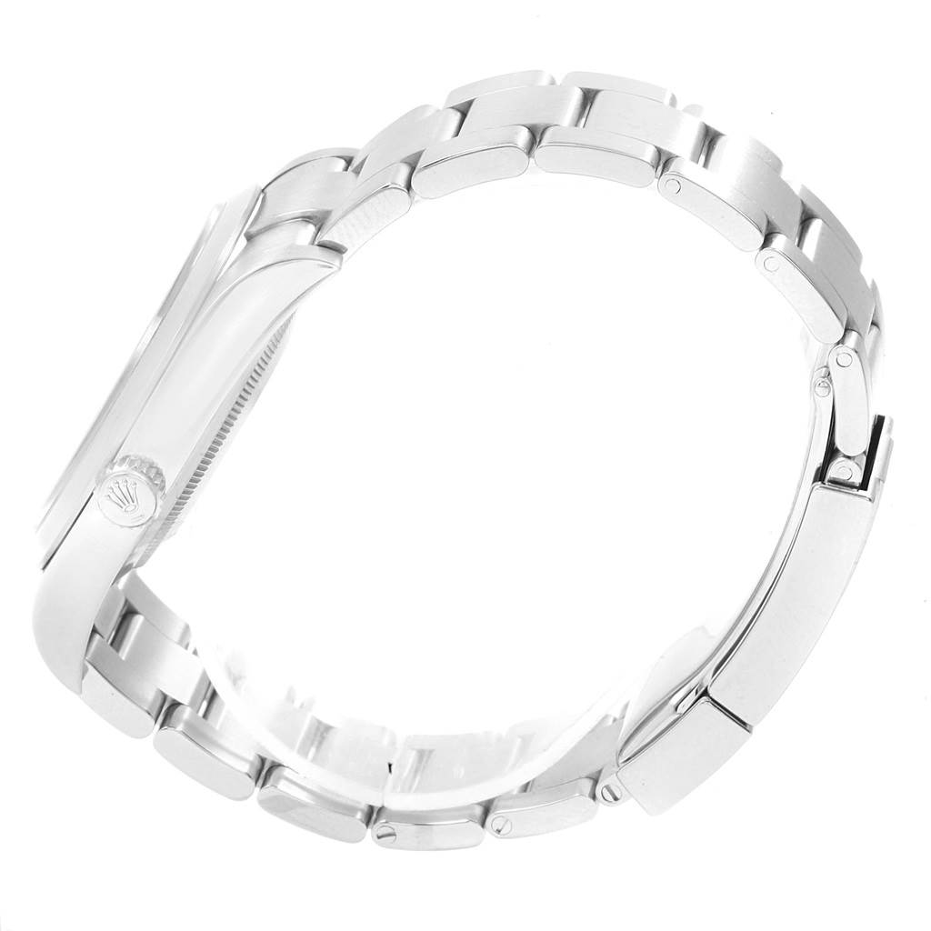 The image shows a side view of the bracelet and case of the Rolex Explorer 214270 Men's Stainless Steel Black Dial 214270 Men's Stainless Steel Black Dial watch.