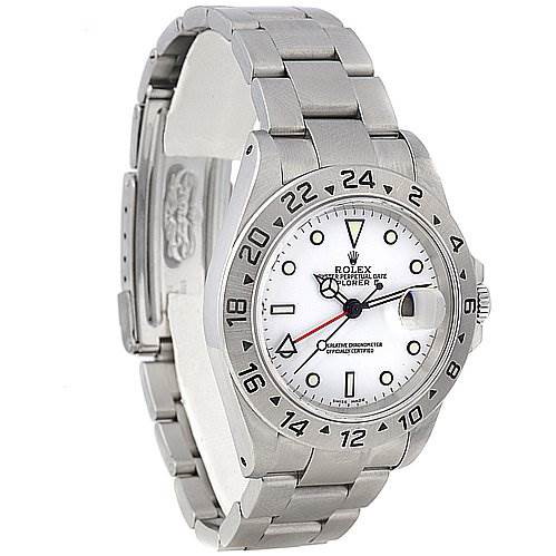 Rolex Rolex Explorer II Mens 16570 White Dial Steel Watch SwissWatchExpo