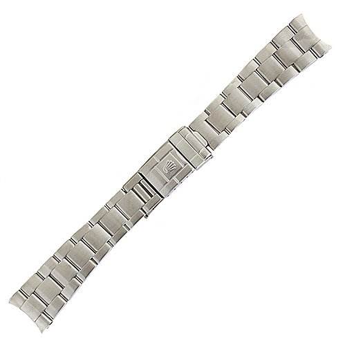 This image shows a Rolex Explorer 16570 Men's Stainless Steel White Dial 16570 Men's Stainless Steel White Dial watch bracelet, displaying its stainless steel links and clasp.