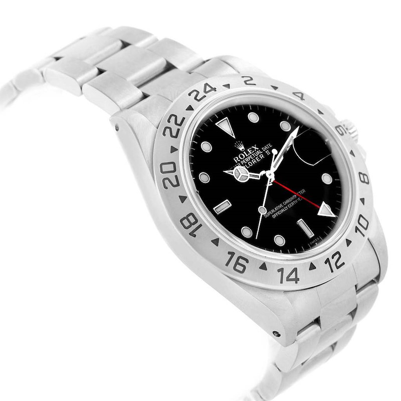 Rolex Explorer II 40mm Black Dial Steel Automatic Watch 16570 SwissWatchExpo