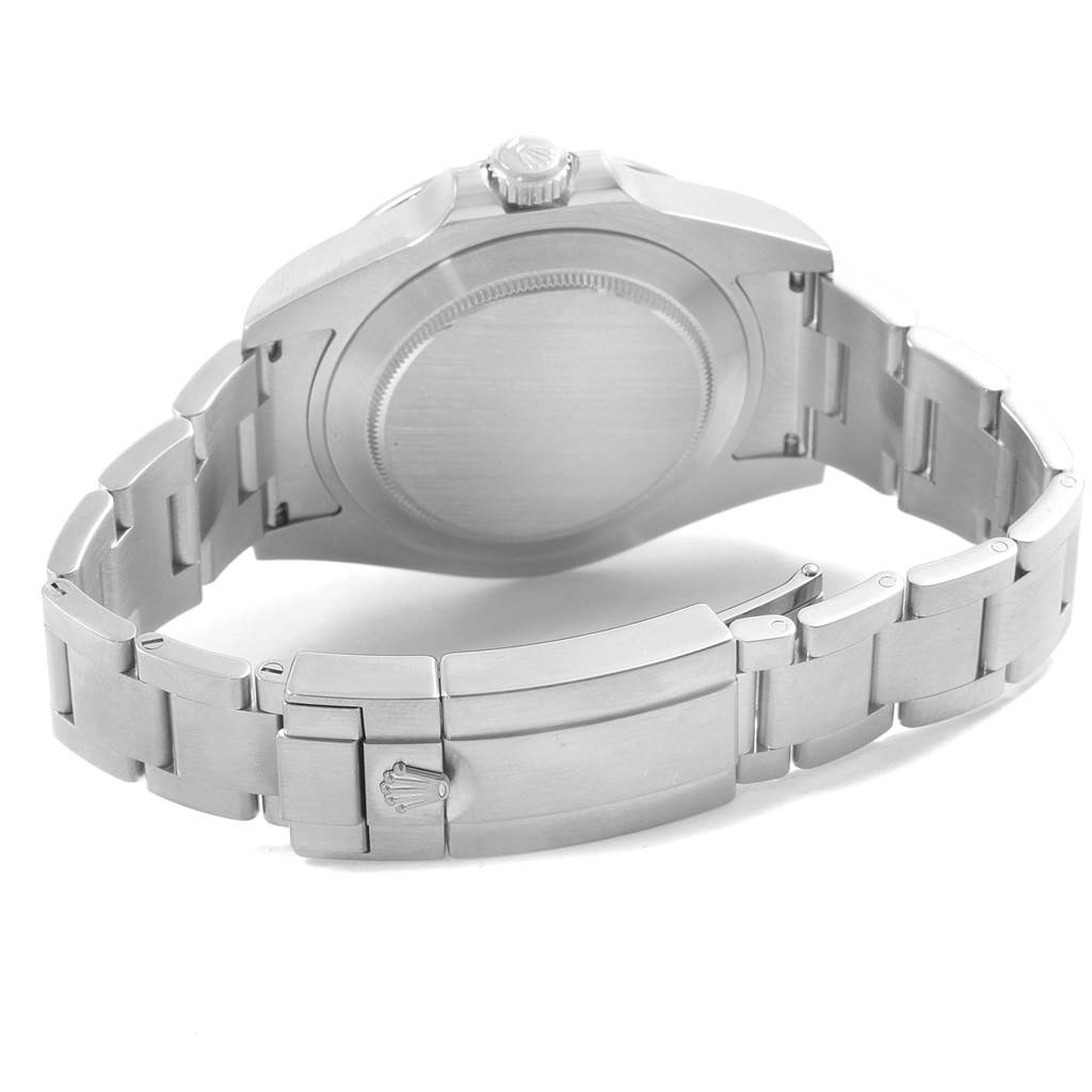 The image shows the back side and bracelet of a Rolex Explorer 216570 Men's Stainless Steel Black Dial 216570 Men's Stainless Steel Black Dial watch, highlighting the case back and clasp.