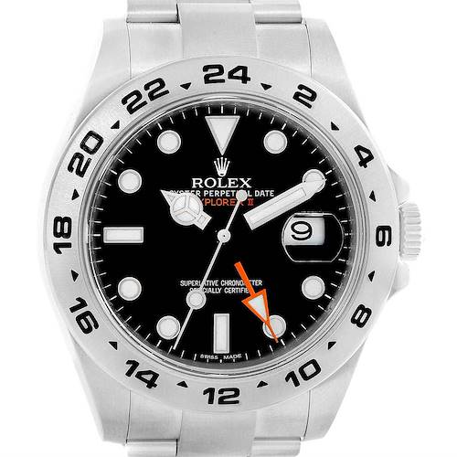 Photo of Rolex Explorer II 42 Black Dial Stainless Steel Mens Watch 216570 Box
