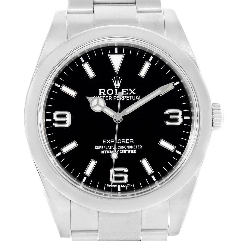 Rolex Explorer I 39mm Steel Automatic Mens Watch 214270 SwissWatchExpo