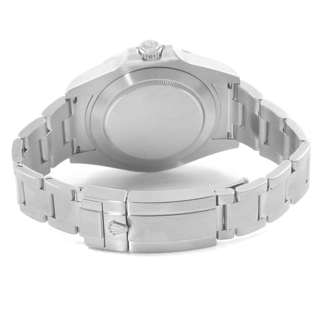 This image shows the back case and clasp of the Rolex Explorer 216570 Men's Stainless Steel White Dial 216570 Men's Stainless Steel White Dial watch from a rear angle.