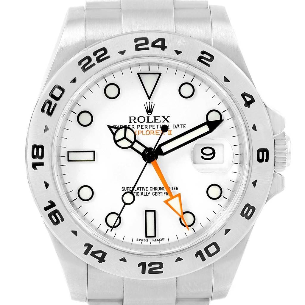 The image shows a close-up of the Rolex Explorer 216570 Men's Stainless Steel White Dial 216570 Men's Stainless Steel White Dial watch face, displaying the bezel, dial, hands, and crown.