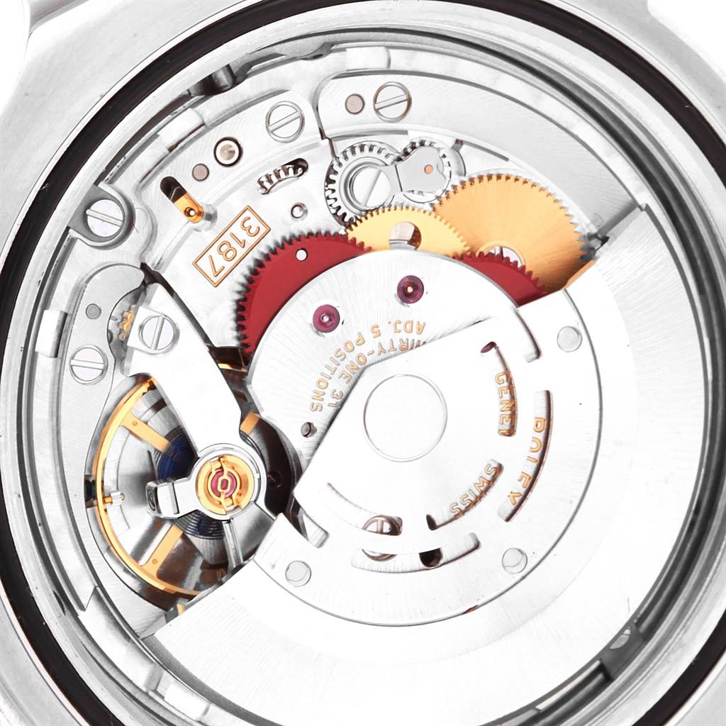 The image shows the internal mechanism of a Rolex Explorer 216570 Men's Stainless Steel Black Dial 216570 Men's Stainless Steel Black Dial watch viewed from the back case.