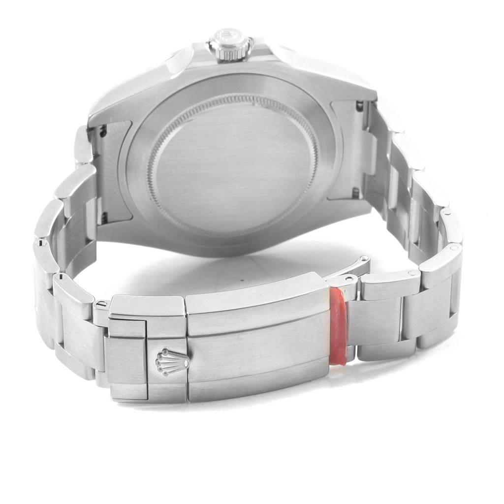 The image shows the back case and clasp of a Rolex Explorer 216570 Men's Stainless Steel Black Dial 216570 Men's Stainless Steel Black Dial watch.