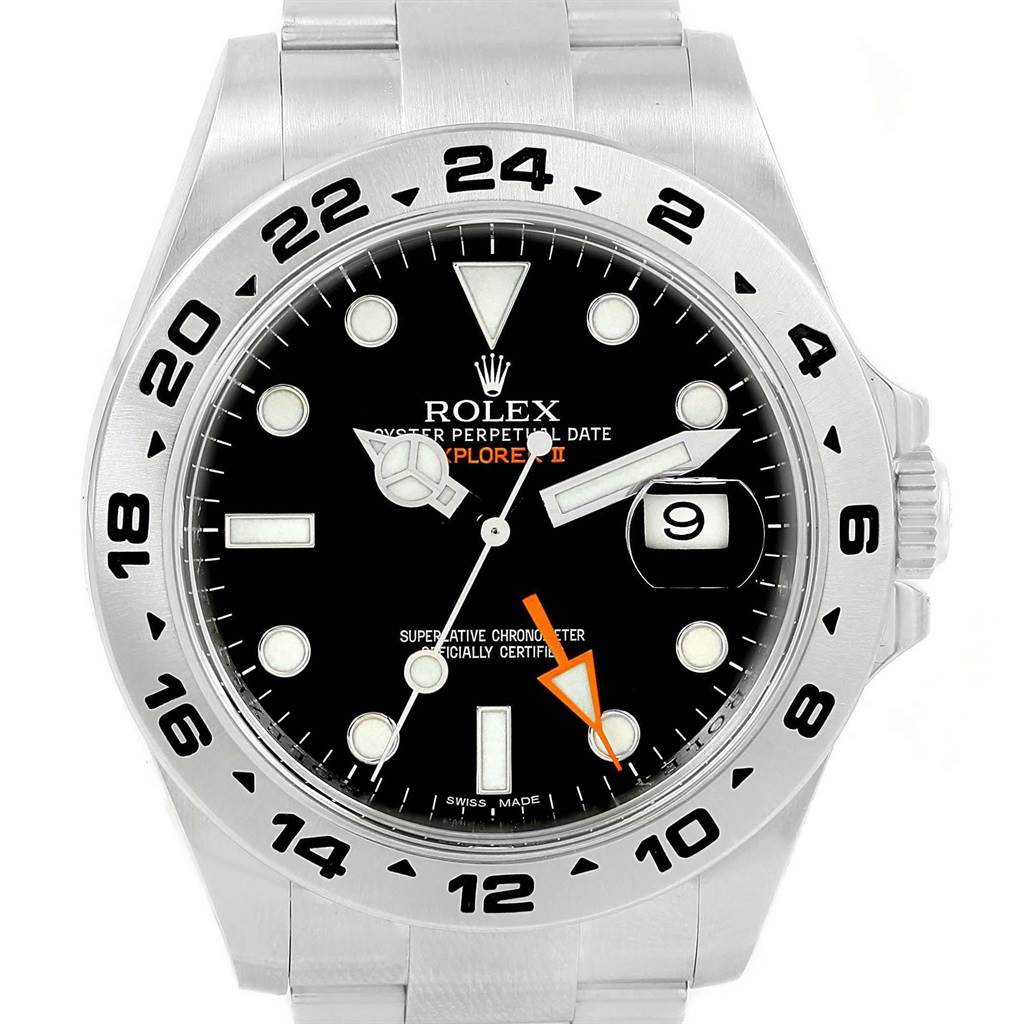The image shows a Rolex Explorer 216570 Men's Stainless Steel Black Dial 216570 Men's Stainless Steel Black Dial watch from the front, highlighting the dial, hour markers, hands, and date window.