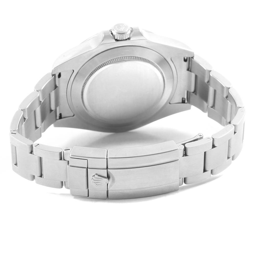 This image shows the backside and clasp of a Rolex Explorer 216570 Men's Stainless Steel White Dial 216570 Men's Stainless Steel White Dial watch.