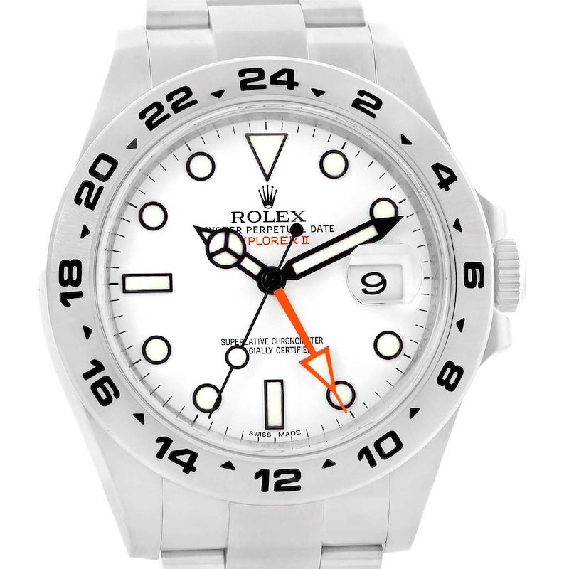 Rolex Explorer II 42mm White Dial Steel Mens Watch 216570 Box Card SwissWatchExpo