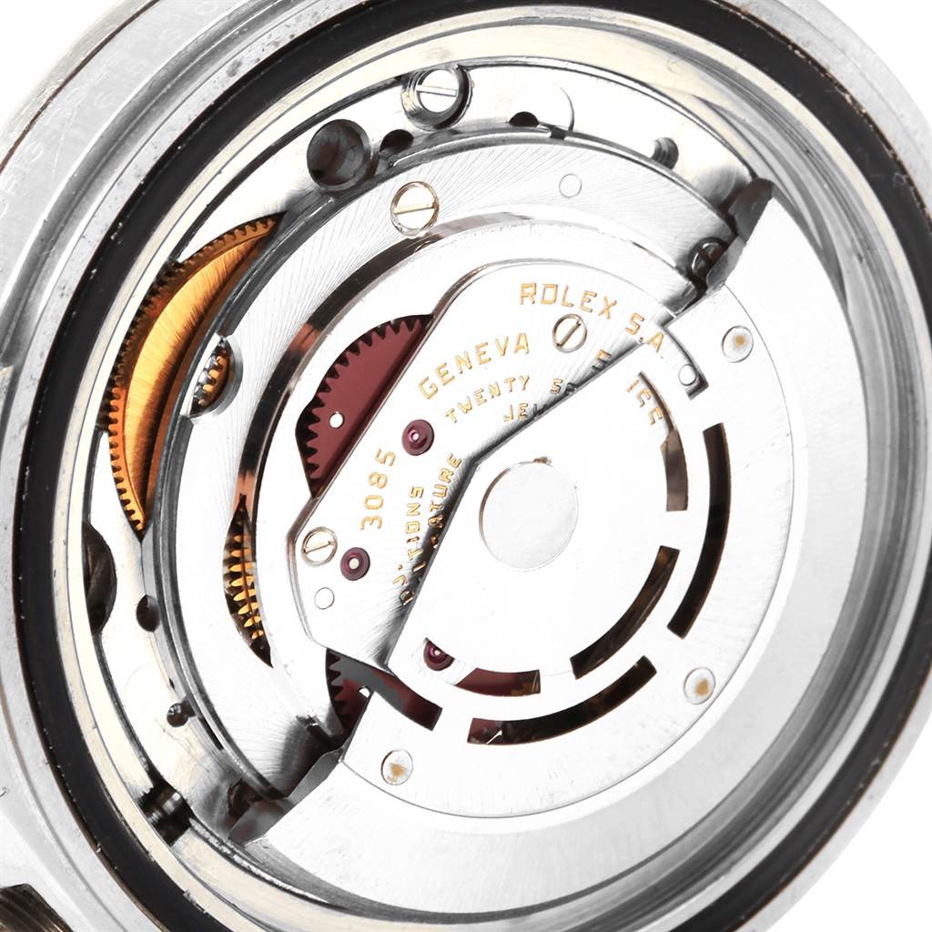 This image shows the internal mechanism viewed from the back of a Rolex Explorer 16550 Men's Stainless Steel Beige Dial 16550 Men's Stainless Steel Beige Dial watch.
