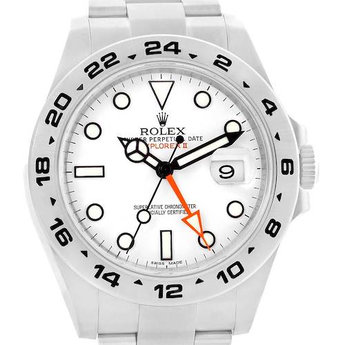 Photo of Rolex Explorer II 42 White Dial Orange Hand Steel Men's Watch 216570