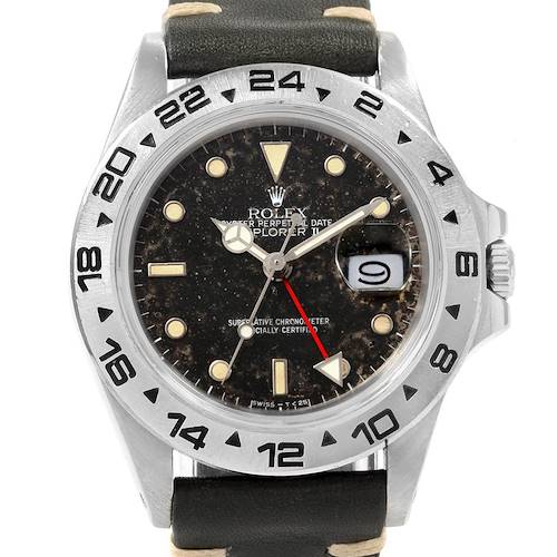 Photo of Rolex Explorer II Transitional Tropical Dial Steel Mens Watch 16550