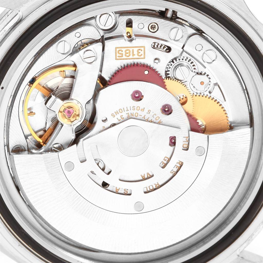 This image shows the internal mechanism and components of a Rolex Explorer 16570 Men
s Stainless Steel Black Dial 16570 Men
s Stainless Steel Black Dial model watch.