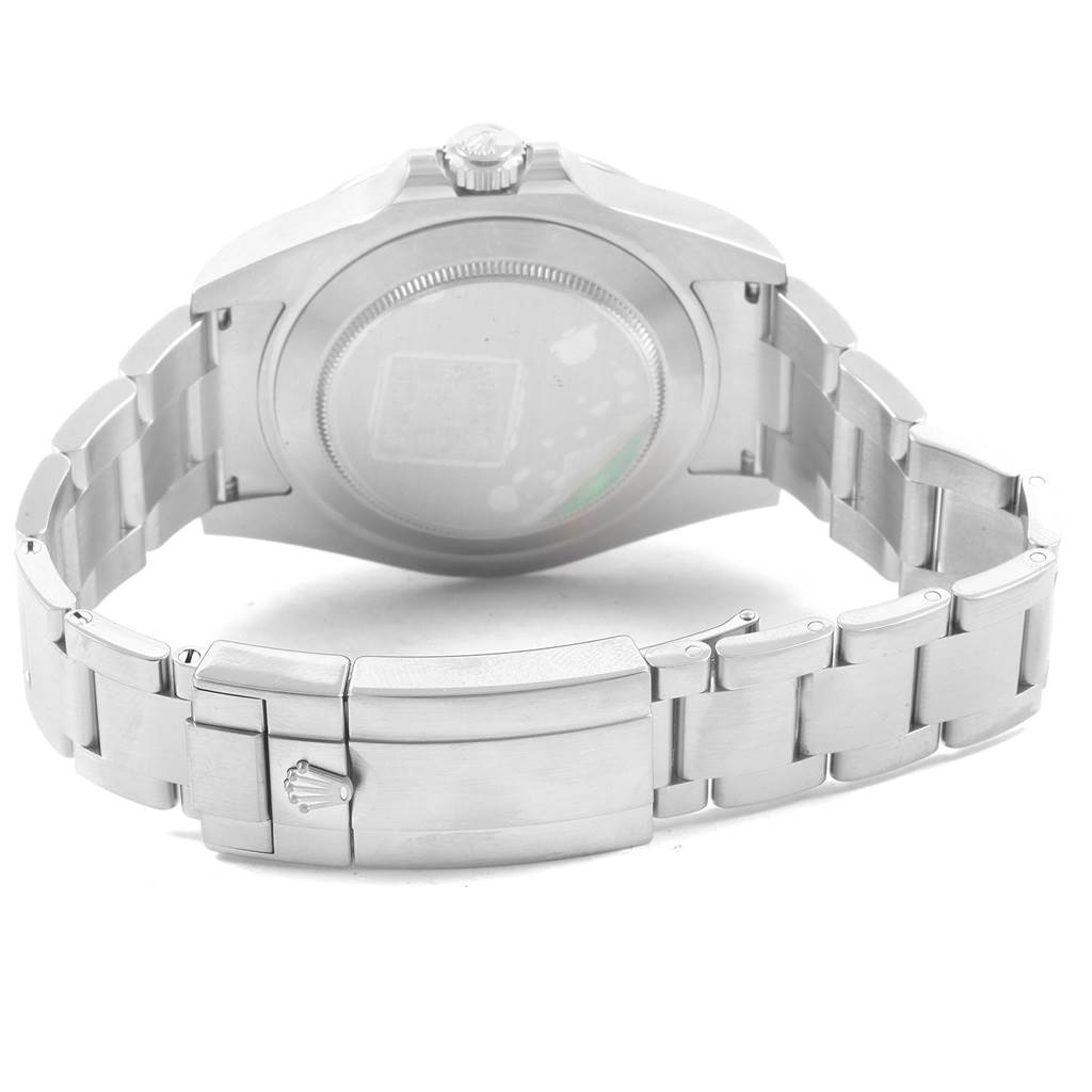 The image shows the back and bracelet clasp of a Rolex Explorer 216570 Men
s Stainless Steel White Dial 216570 Men
s Stainless Steel White Dial watch.