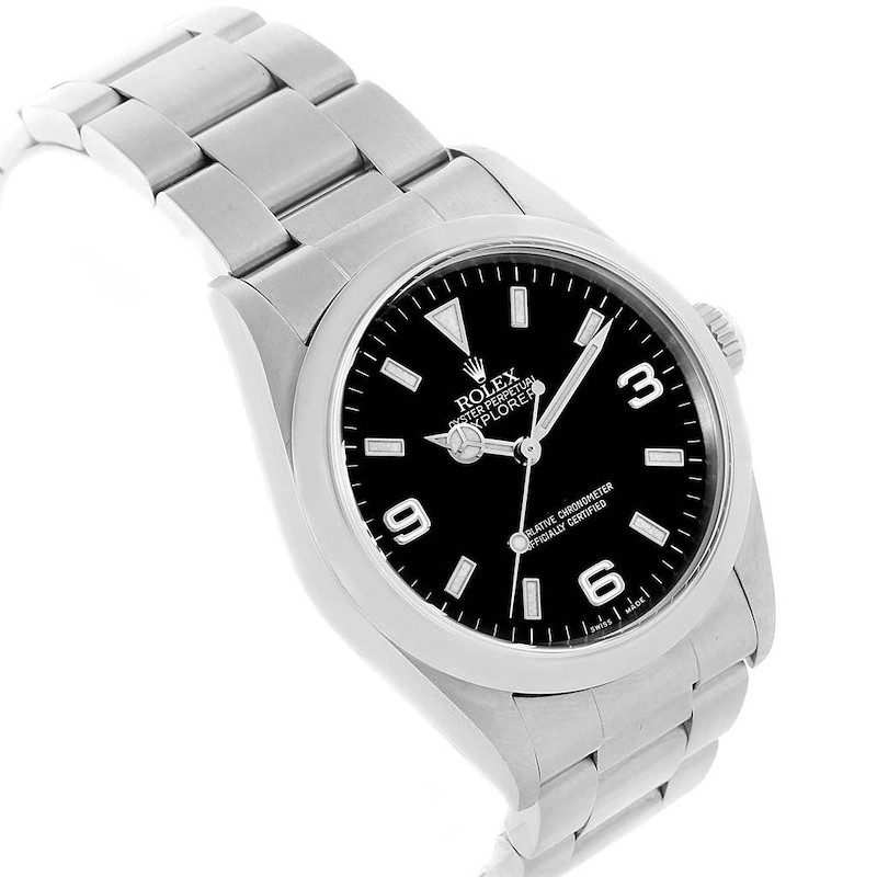 Rolex Explorer I Luminescent Arabic Numbers Steel Mens Watch 114270 SwissWatchExpo