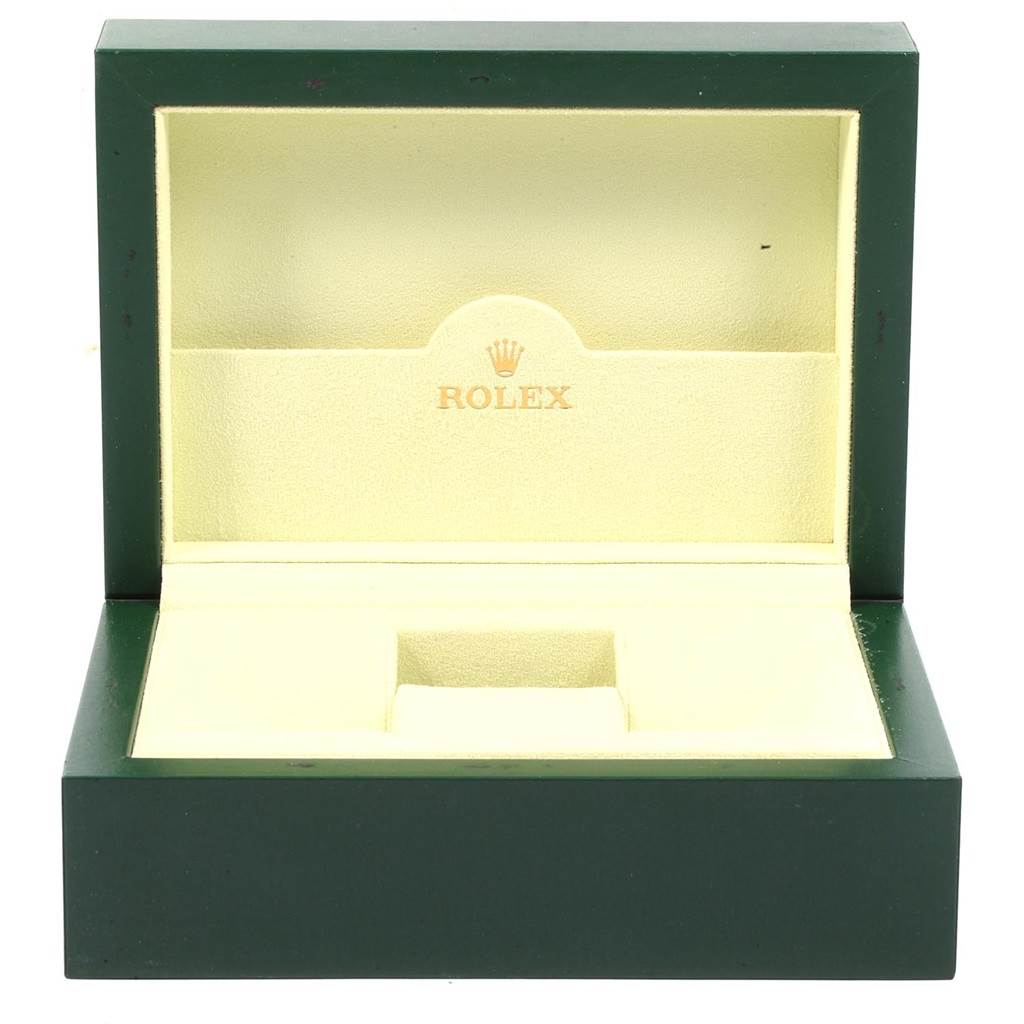 This image shows the opened box for an Explorer model by Rolex.